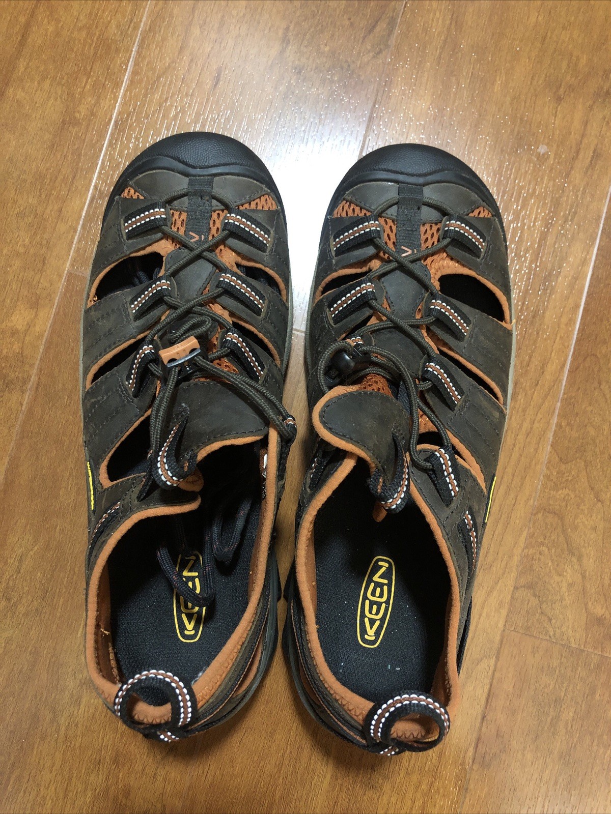 Sandali uomo Keen taglia 10 marrone arancione punta chiusa escursionismo acqua sport