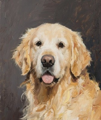 Custom Hand Painted pet dog Portrait Oil Painting from Photo Canvas