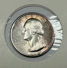 1934 P 25C Washington Silver Quarter - Gem BU Uncirculated - Rainbow Rim Tone