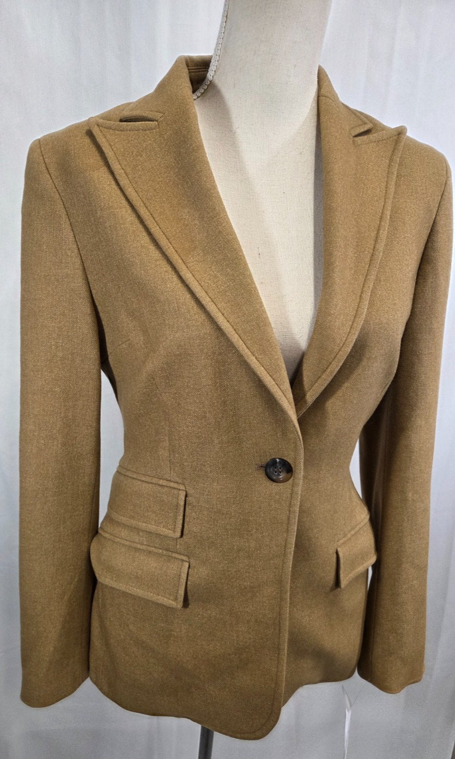 Massimo Dutti Camel Colored Wool/Viscose Blazer S… - image 2