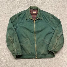 50s 60s JC Penneys Big Mac Sanforized Jacket Men 44 Green Blanket Lined Talon
