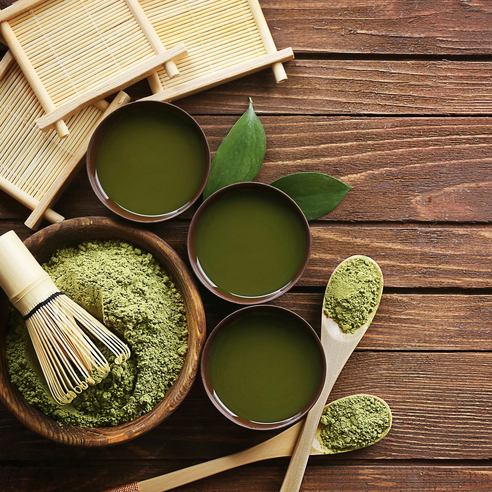 3 Pcs Set Matcha Powder Whisk Green Tea Powder Preparing Brush Bamboo Chasen