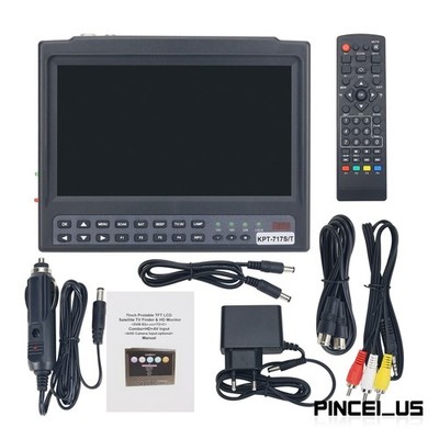 KPT-717S/T 7'' LCD HD Satellite Finder DVB-S2+T2+C Combo Receiver & HD Monitor