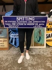 Vintage Style Metal Sign No Spitting Fine 30x8 Made in USA