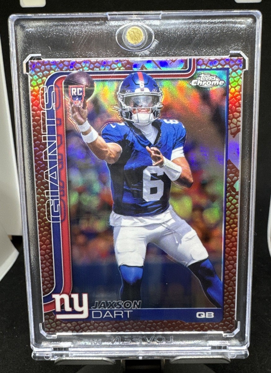 2025 Topps Chrome #306 Jaxson Dart Leather Refractor Rookie NY