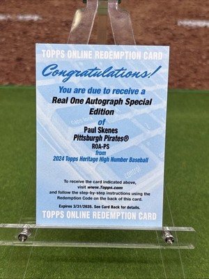 2024 Topps Heritage Real One Auto Special Edition USED Redemption RC Paul Skenes