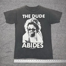 Vintage style  Big Lebowski tee shirt  movie cult the dude abides. Size Small 