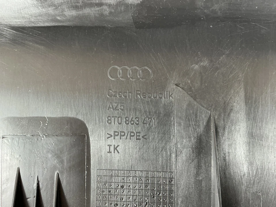 Audi A5 Cabrio 2008-2016 maletero trasero estribo panel de cubierta 8T0863471 OEM Foto 4 de 4