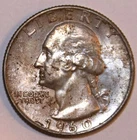 1960-D Washington Quarter - BU - Toned Obverse - #9021D FREE SHIPPING
