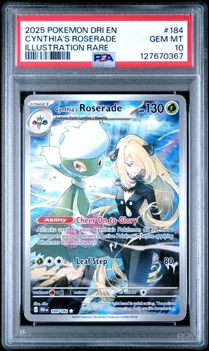 Pokemon Cynthia's Roserade Destined Rivals Illustration Rare #184 Graded PSA 10