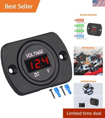 Waterproof 12V Digital Volt Meter Gauge