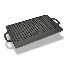 Grillplatte Wendeplatte Gusseisen 50 x 23 cm Antihaftbeschichtet Langlebig