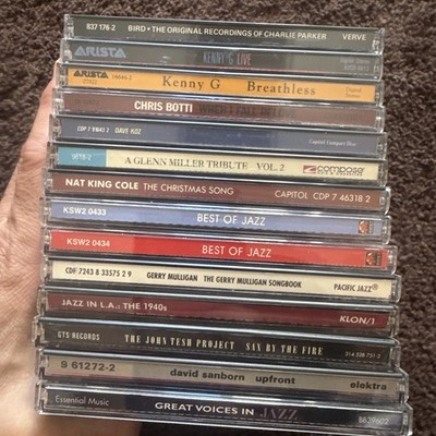 14 Jazz CDs Kenny G Charlie Parker Chris Botti Dave Koz John Tesh Glen Miller &&