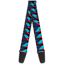Guitar Strap - Geometric Peaks Blues/Purple/Red ACC NEW