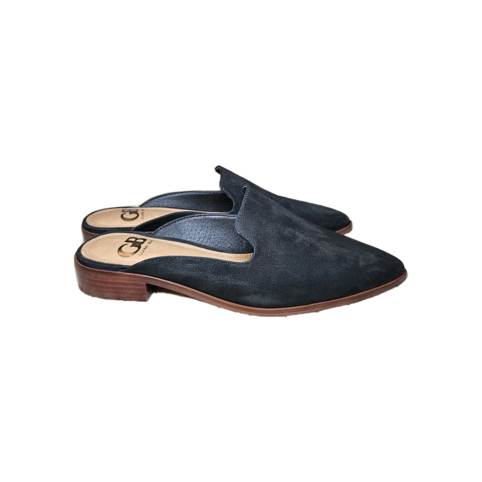 Gianni Bini Mule Slip On Women's Shoes Black Leather Suede Size 6M
