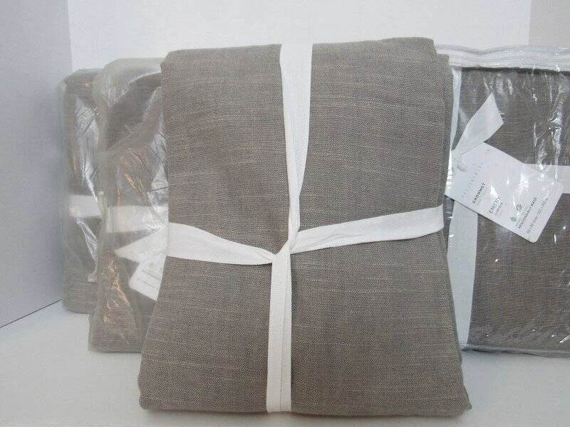 Cortina forrada de algodón con ojal negro esmerilado Pottery Barn 50 x 96" 4 paneles gris nueva con etiquetas Foto 3 de 4