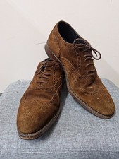LOAKE mens brown suede 'Inverness' brogue oxford shoes UK 8- CG T14