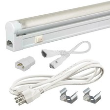 T5 8W 4100K 120V Fluorescent Tube Bulb, Fixture, Cable  Hardware UL-Listed