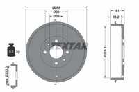 2X Bremstrommel Textar 94014000 FüR Musa Doblo Fiat Alfa Lancia Cadillac Tipo Up