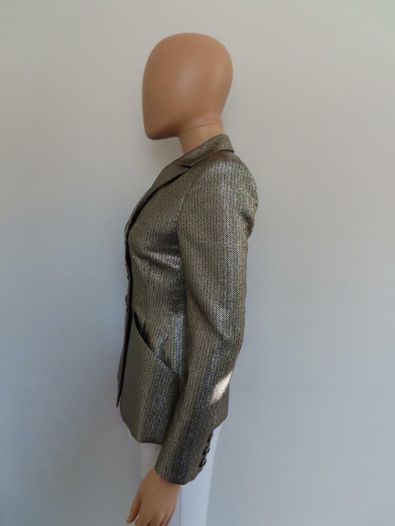 NWT Christian Dior Metallic Herringbone Bar Jacket Sz.F34