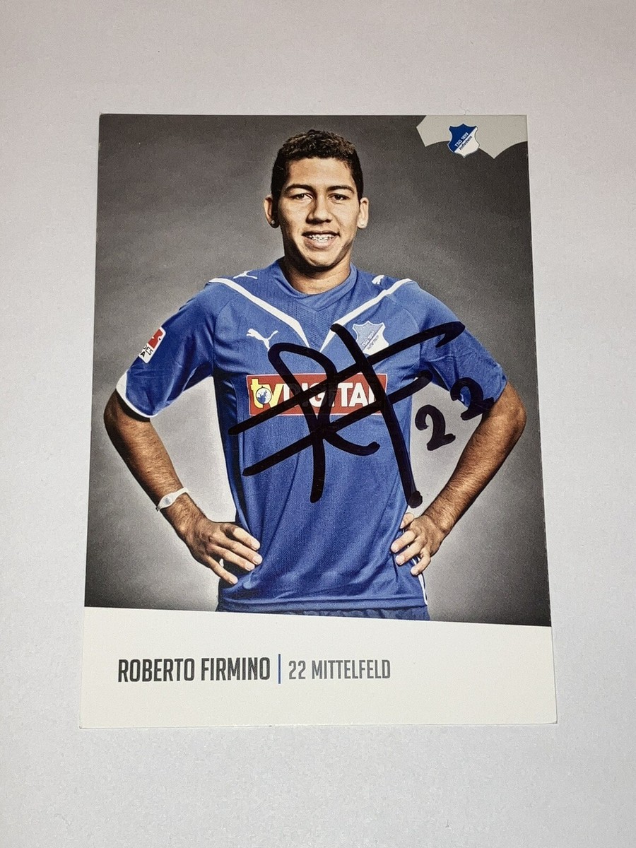 Roberto Firmino Official Hand Signed Hoffenheim Autograph Card Liverpool  ⚽️