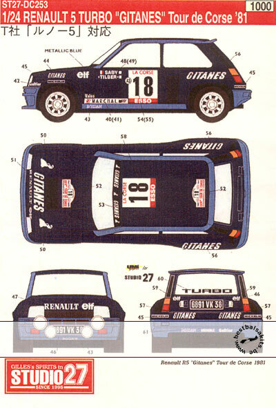 Kit Maquette Studio 27 Renault 5 à L'échelle 1/24 - Occasion, Pour Modélisme - Réf. ST27-FP2415