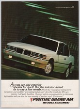 1987 Pontiac Grand Am White 2-door Coupe Vintage Print Ad 1987 Pontiac Grand Am White 2-door Coupe Vintage Print Ad