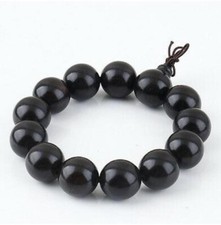 18mm Buddha Sanda EbonyWood Tibet Buddhist Prayer Beads Mala Bless Bracelet ML23