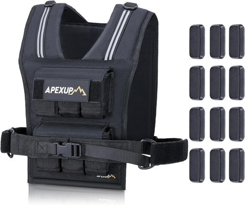 Adjustable Weighted Vest Men 20Lbs/30Lbs/40Lbs Weights with Reflective Stripe, W - Picture 10 of 12
