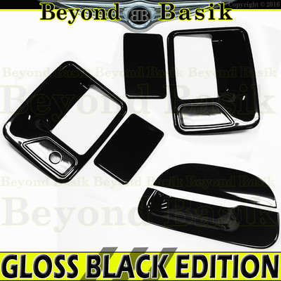1999-2007 Ford F250-F550 Std/Ext GLOSS BLACK Door Handle COVERS NoPSK+Tailgate