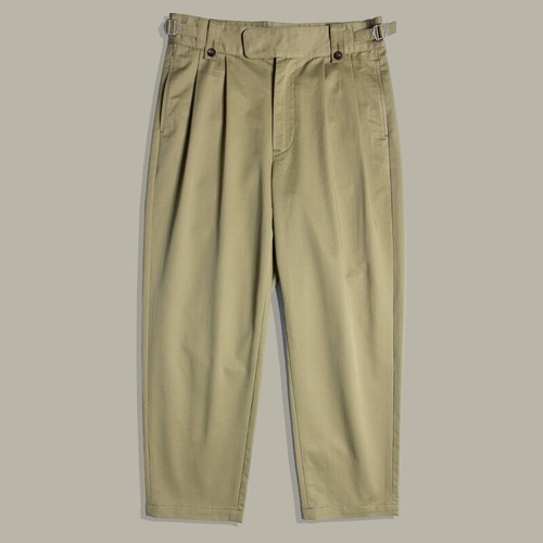 Pantalones para hombre 100 % algodón retro Gurkha pantalones doble plisados pantalones recortados sueltos - Imagen 19 de 19