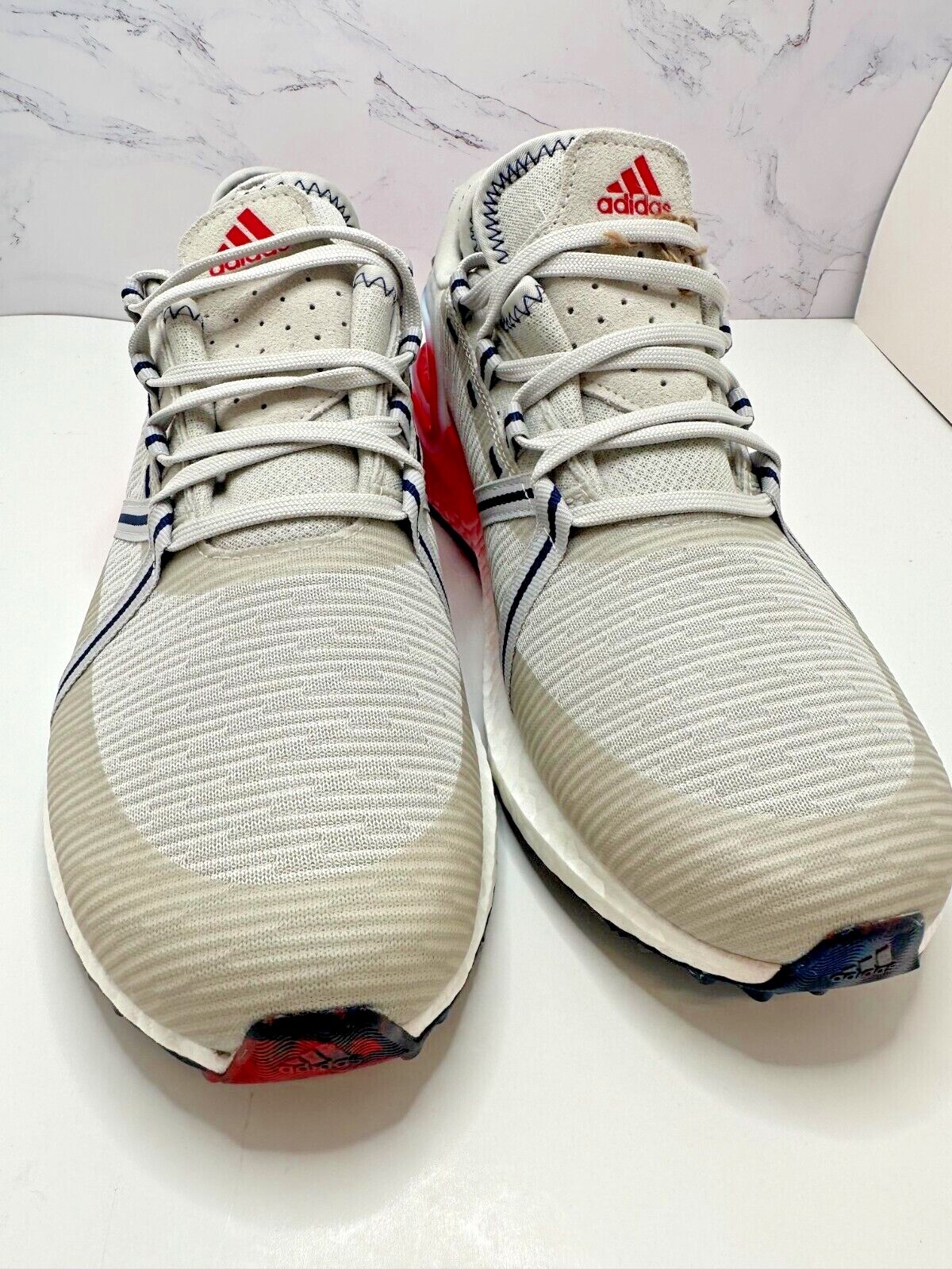 Adidas Solarthon Grey Men's Size 11 Spikeless Golf Shoes Red Gray White