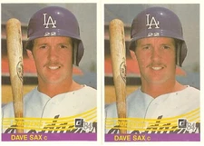 2 CARD 1984 DONRUSS DAVE SAX BASEBALL CARD LOT #519