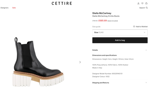 New STELLA MCCARTNEY Emilie 75 Boots Faux Leather & Wood - Black - UK 2 - £695 - Picture 23 of 23