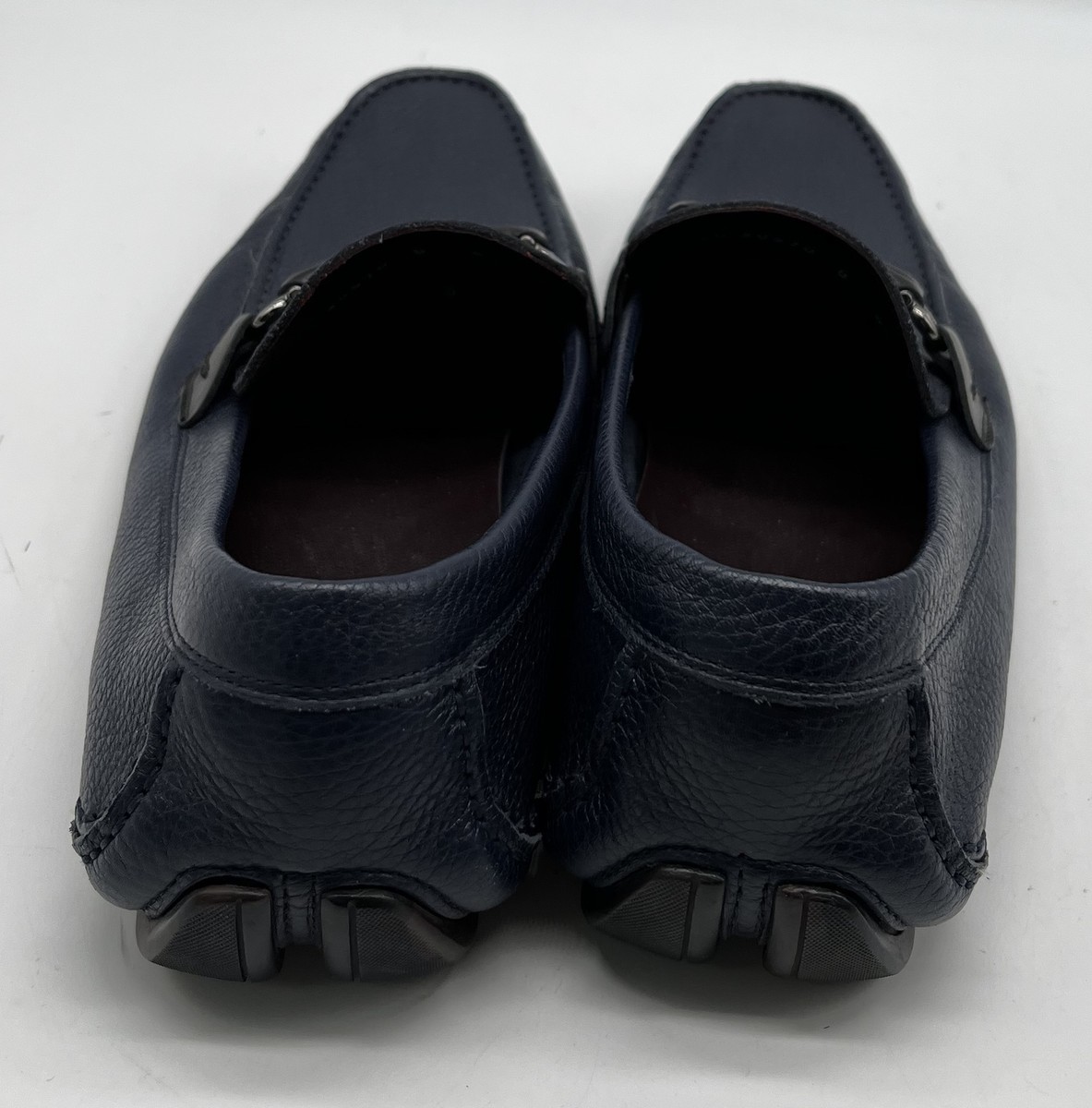 Salvatore Ferragamo Men\'s Navy pebbled Leather Loafer Black Leather Strap sz 8.5 Salvatore Ferragamo Men main image 3