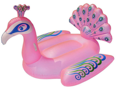 GIANT 6 FOOT PEACOCK Inflatable POOL Float Raft Remote Control LED Illumination