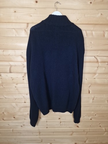 Woolovers Men's Knit XL 100% Lambswool Zip Up Cardigan Blue Heavyweight Pockets - Picture 10 of 16