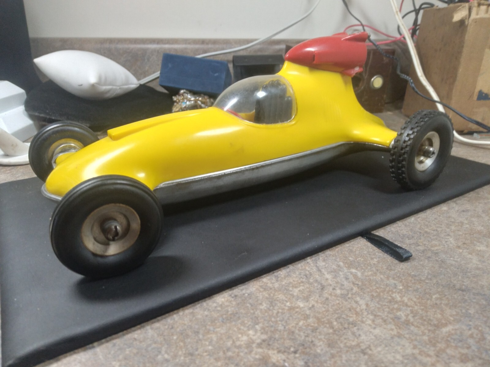 Vintage Thimble Drome Yellow Prop Rod Tether Car eBay