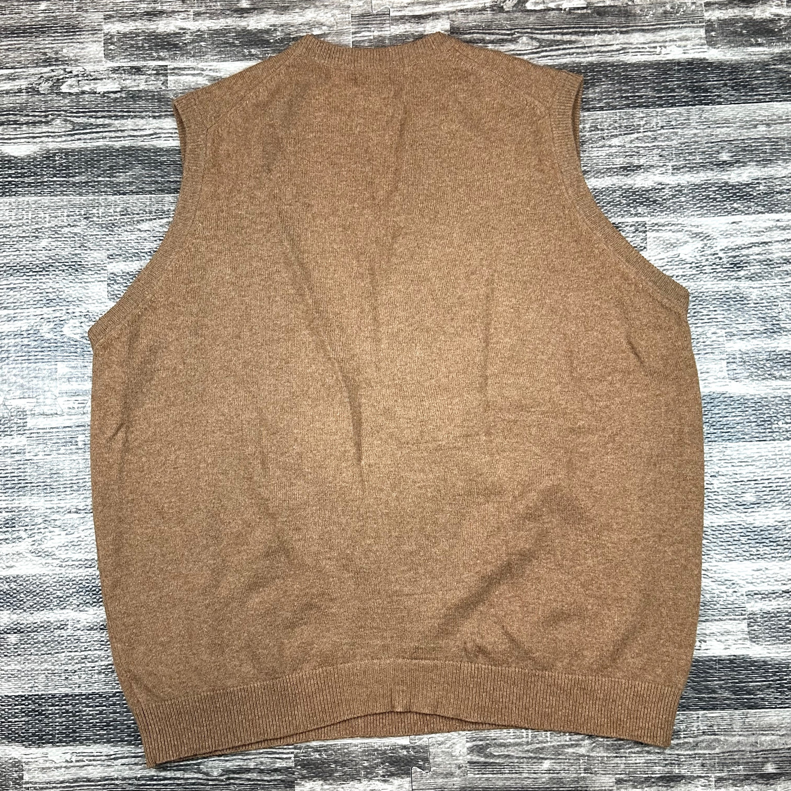 LL Bean Mens Sweater Vest XXL Tall 100 Lamb Wool V Neck Grandpa Dad