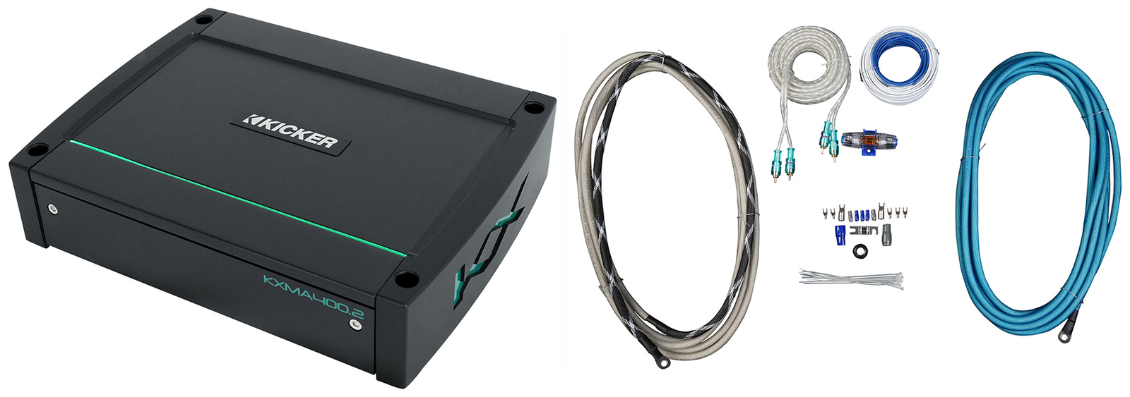 KICKER 48KXMA4002 400-ваттный 2-канальный морской усилитель для лодок Комплект усилителей KXMA4002