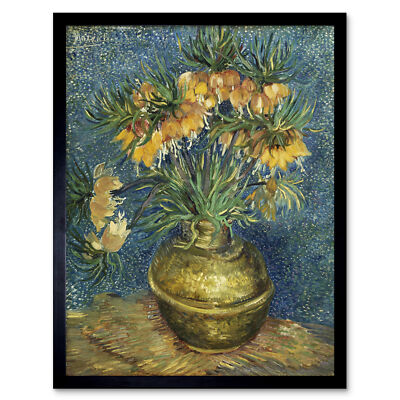 Vincent Van Gogh Imperial Fritillaries In A Copper Vase Kunstdruck gerahmt 12x16
