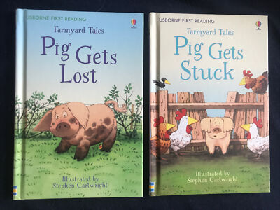 Usborne First Reading books Level 2 : Pig Gets Stuck & Pig Gets Lost