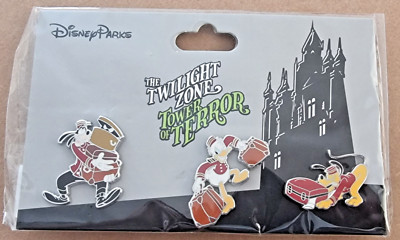 Disney Parks Twilight Zone Tower Of Terror Pin 3er Set Pluto Donald Goofy