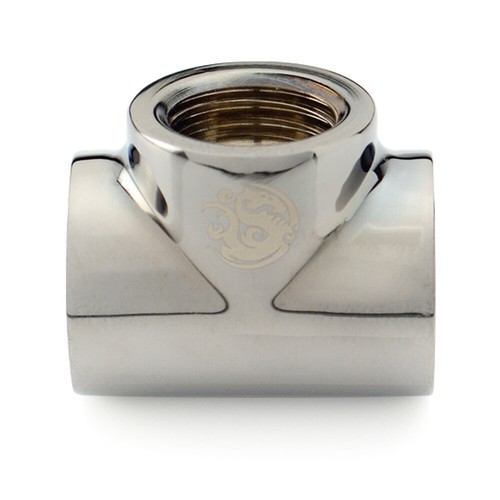 Bitspower T-Block Fitting with Triple G1/4" Female, Black Sparkle - Picture 4 of 4