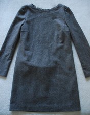 Red Valentino Wool Mix Grey A-Line Short Dress Backless & Bow IT40 8/10