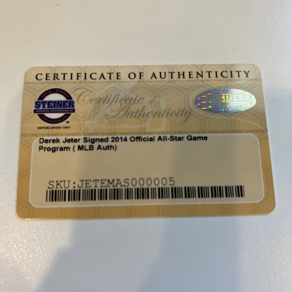 Derek Jeter Signed 2014 All Star Game Program With Steiner COA - Image 2 of 2