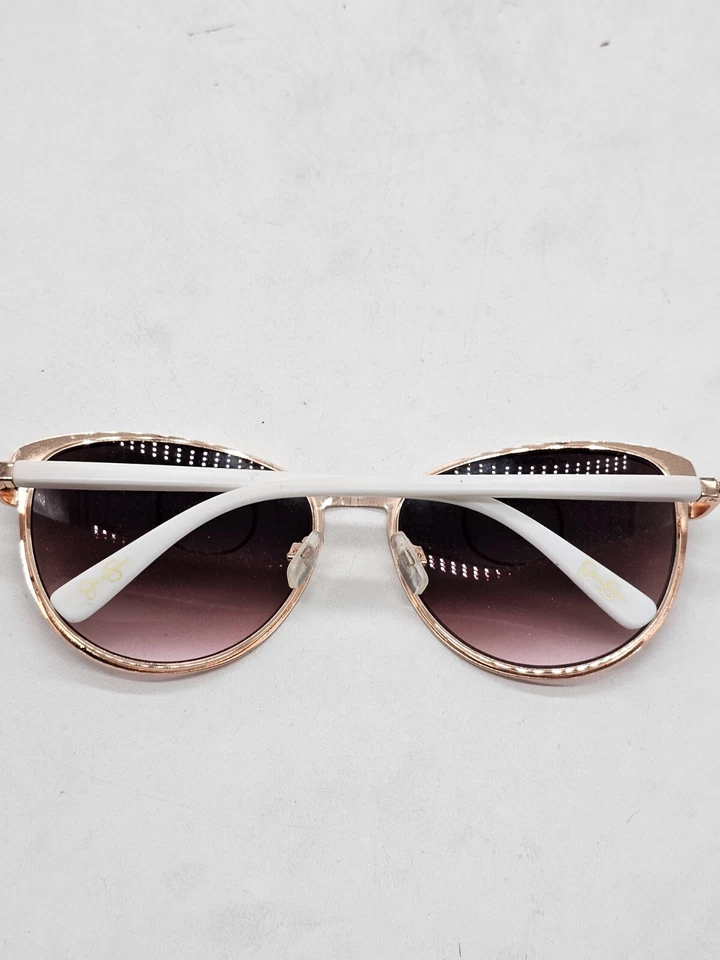 Gafas de sol Jessica Simpson doradas blancas con aspecto desvanecido elegantes Foto 4 de 4