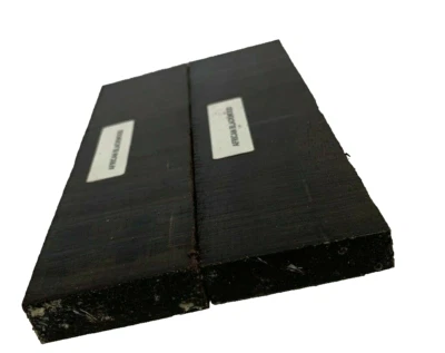 EXOTIC WOOD ZONE African Blackwood Knife Scale 5x 1-1/2x 3/8 Blank Bookmatched Set- Free Shipping