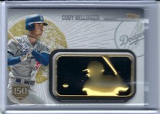 Cody Bellinger 2019 Topps Series 2 150 Years Gold MLB Batter Logo Patch #/150