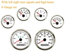 6 Gauge Sets 120KPH Speedometer Tacho Fuel Temp Volt Oil Red LED for Auto Marine